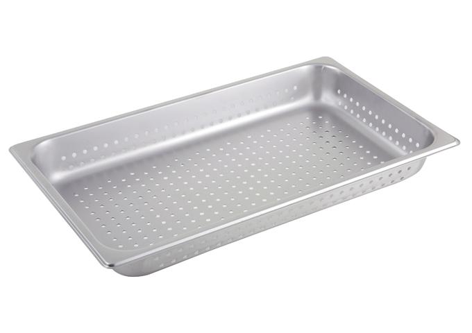 Winco Full-Size 2.5-Inch Stainless Steel Perforated Commercial Steam Table Pan for Professional Foodservice