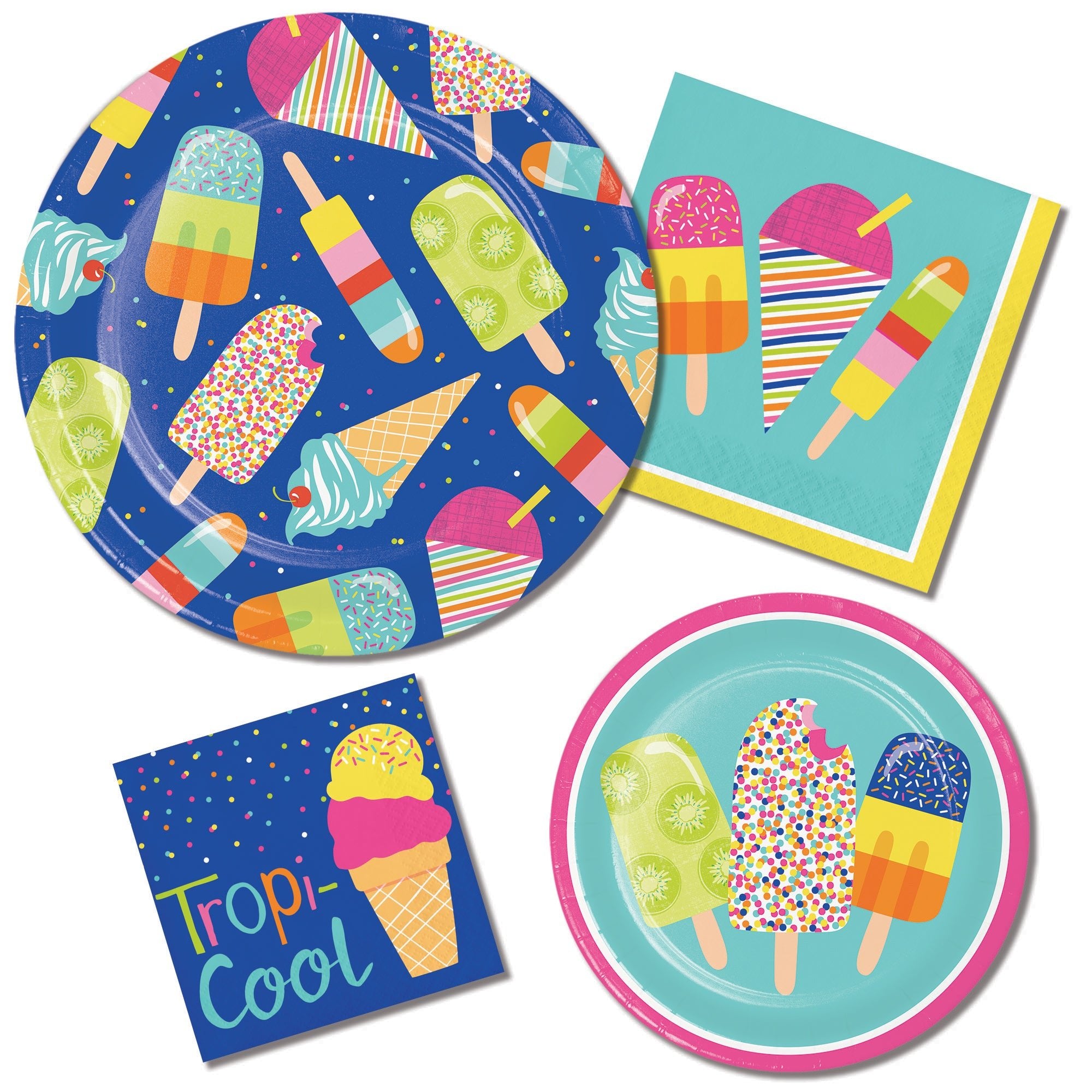 Creative Converting 9-Inch Round Summer Sweets Disposable Paper Plates for Food Service