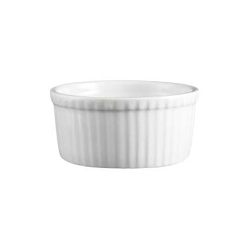 Vertex Professional 5 Oz White Porcelain Fluted Round Ramekin RMK - 5 - P