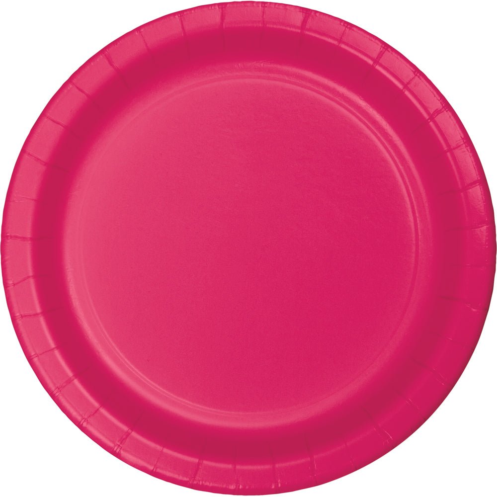 Creative Converting 9-Inch Round Vibrant Magenta Paper Plates for Party Use