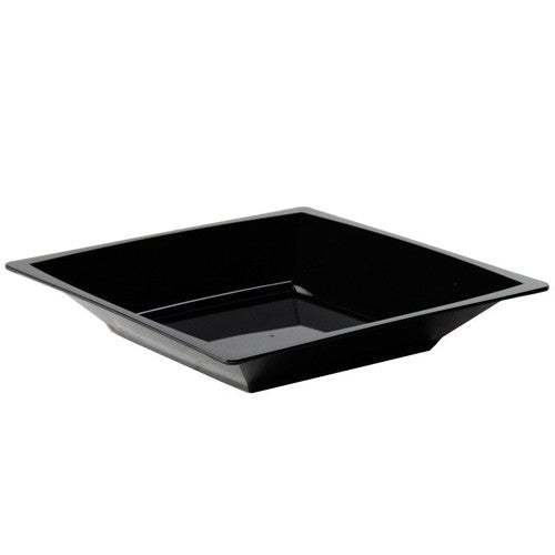 WNA MSBWL12BK Comet 12-Ounce Square Milan Style Disposable Black Foodservice Bowl
