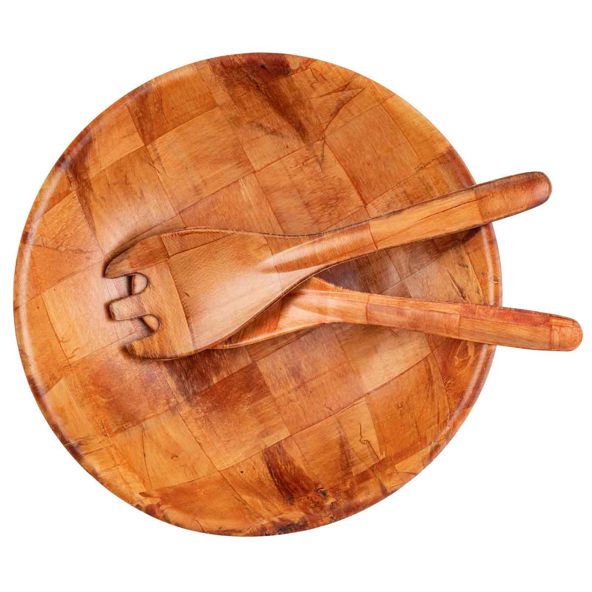 Tablecraft 212 12-Inch Round Mahogany Woven Wood Bowl for Commercial Use