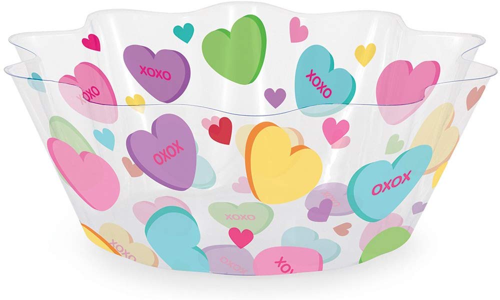 8-Inch Creative Converting Plastic Fluted Bowl for Easter Candy Hearts