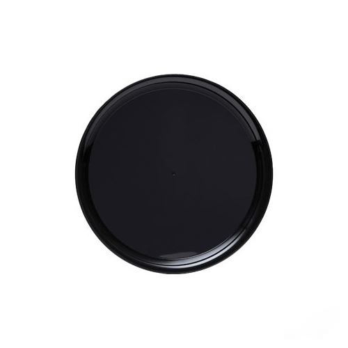 WNA A914BL25 CheckMate 14-Inch Round Disposable Black Trays for Foodservice