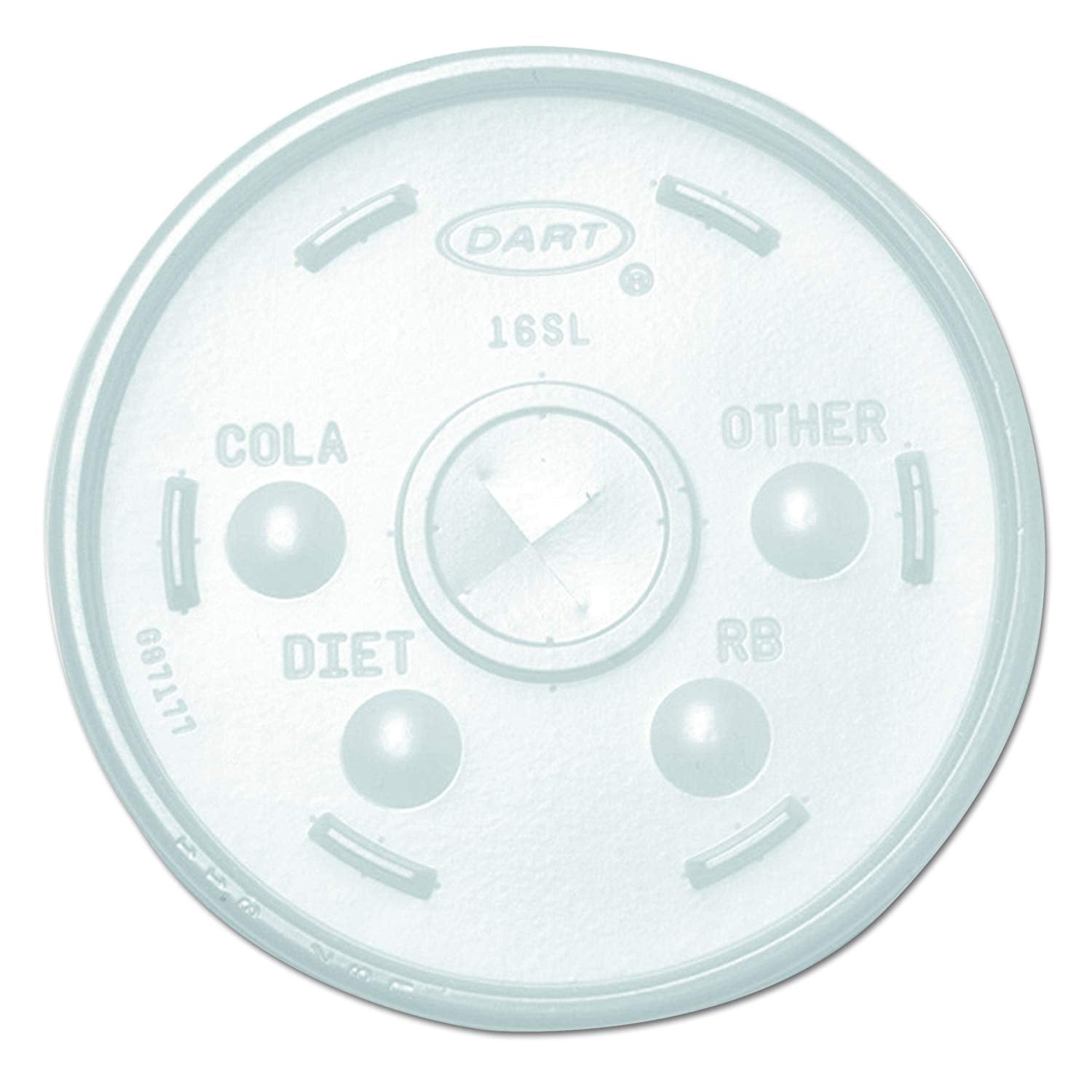 Dart 16SL 16 Oz Translucent Lid with Straw Slot for Commercial Use