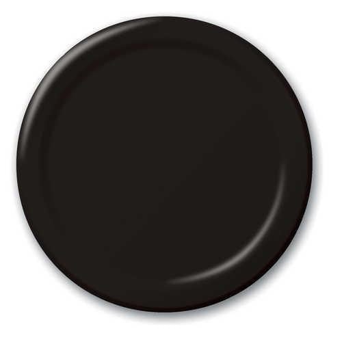Creative Converting 9-Inch Round Black Disposable Paper Dinner Plates