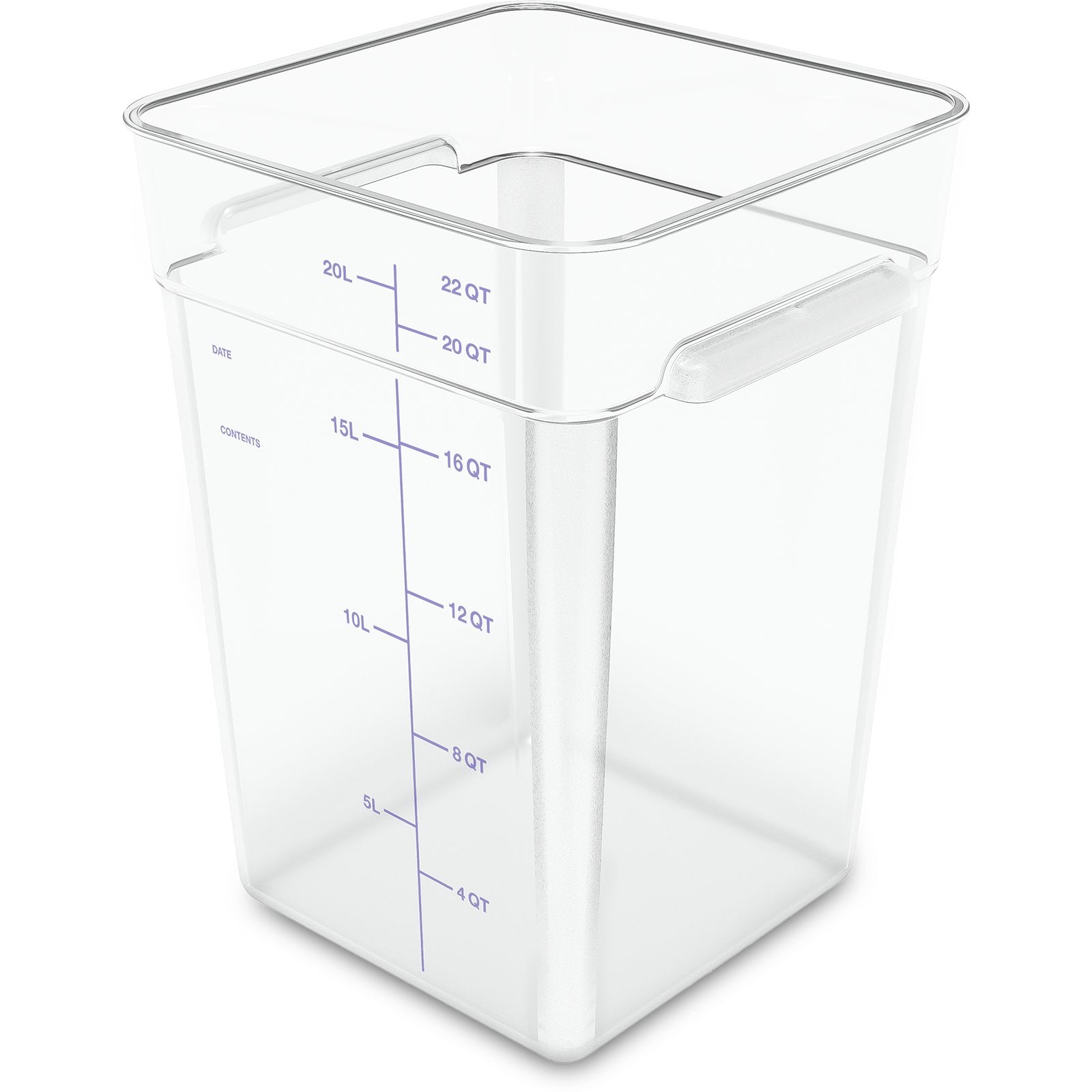 22 Quart Transparent Food Storage Container for Professional and Commercial Use (Model 1195607)