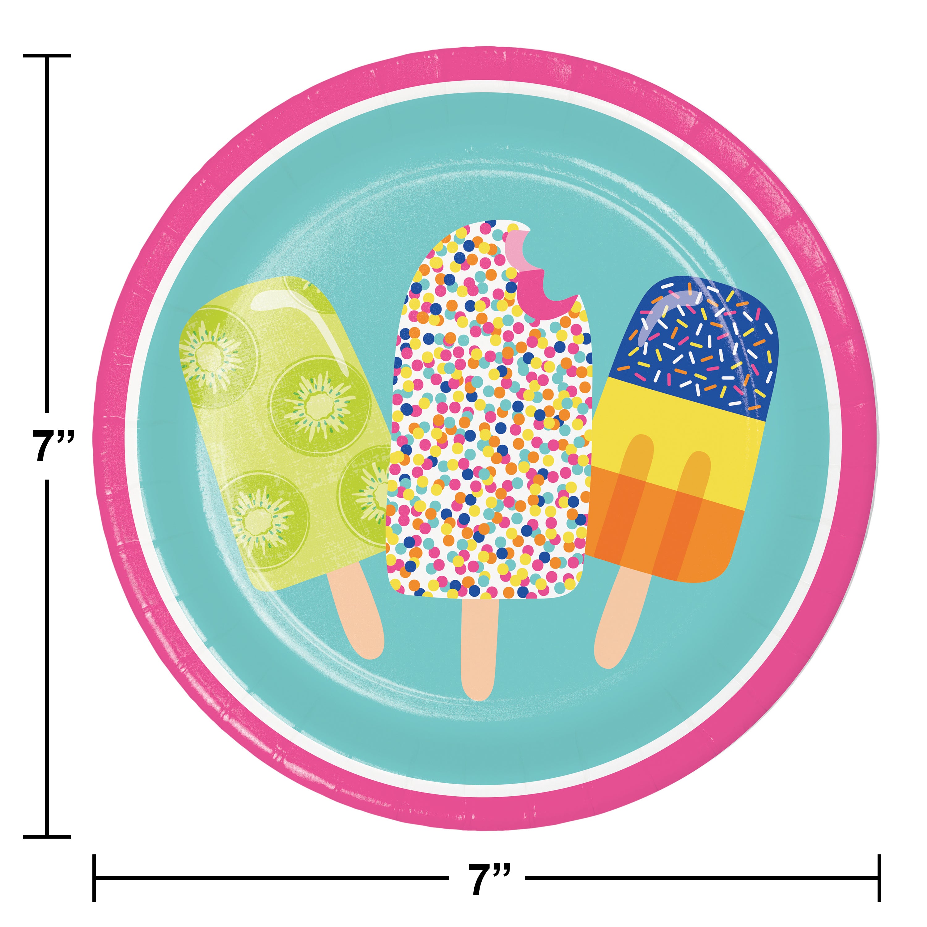 Creative Converting 7-Inch Round Summer Sweets Sturdy Paper Plates