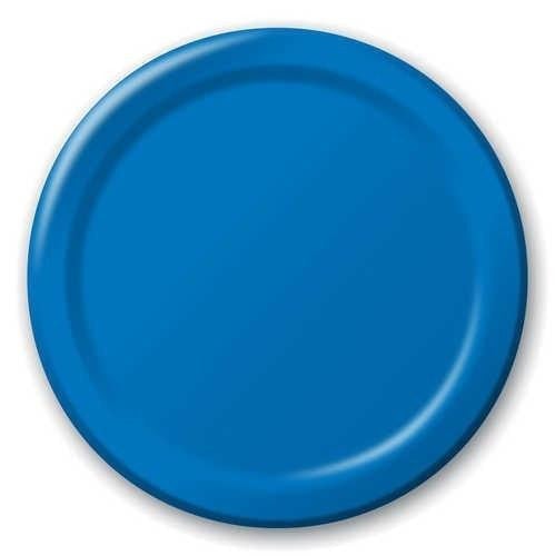 Creative Converting High - Quality 9 - Inch Round Cobalt Blue Disposable Paper Plates for Foodservice
