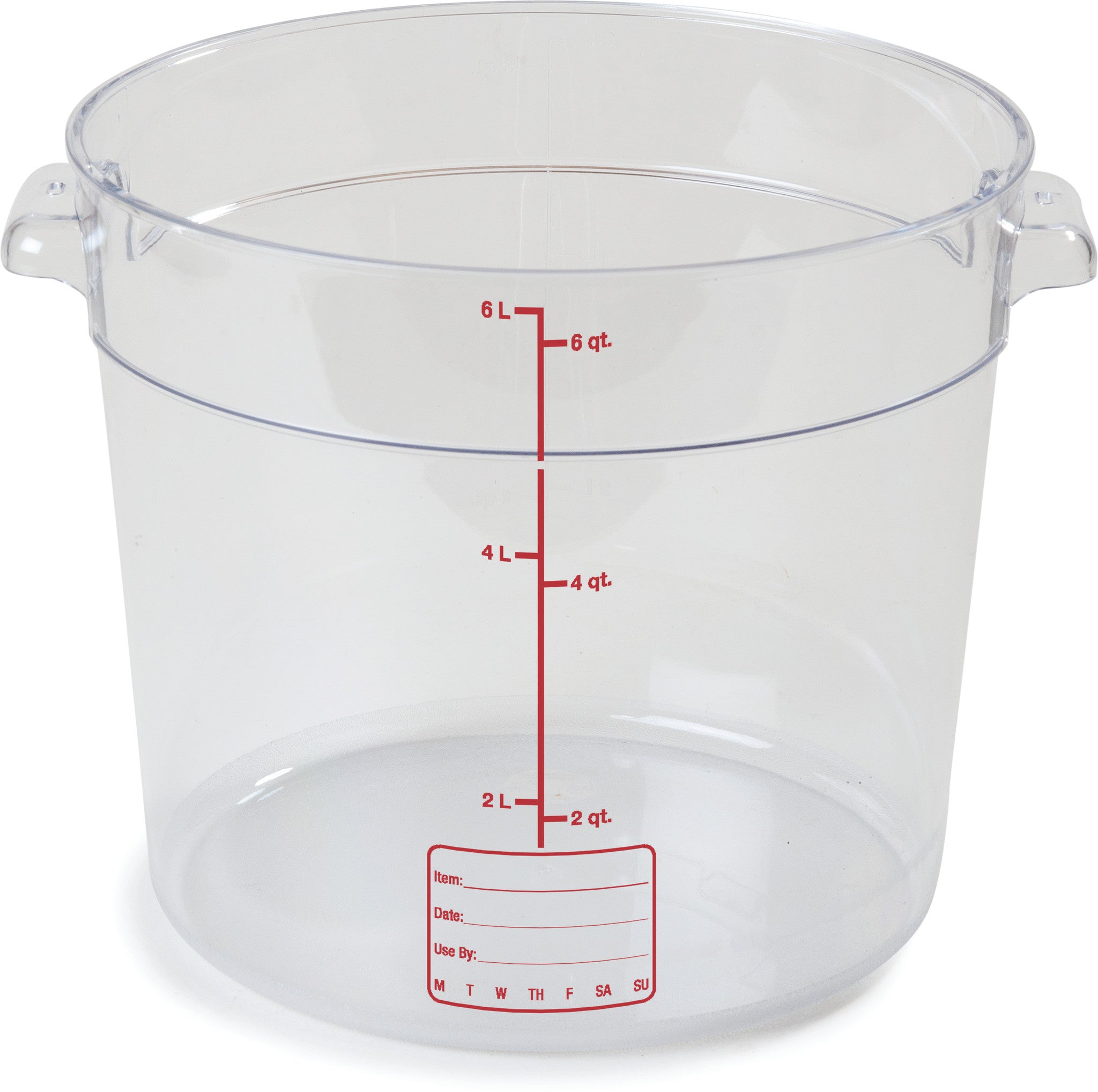 Carlisle Commercial-Grade 6 Quart Round Clear Storage Container - Storplus Model (10765-07)