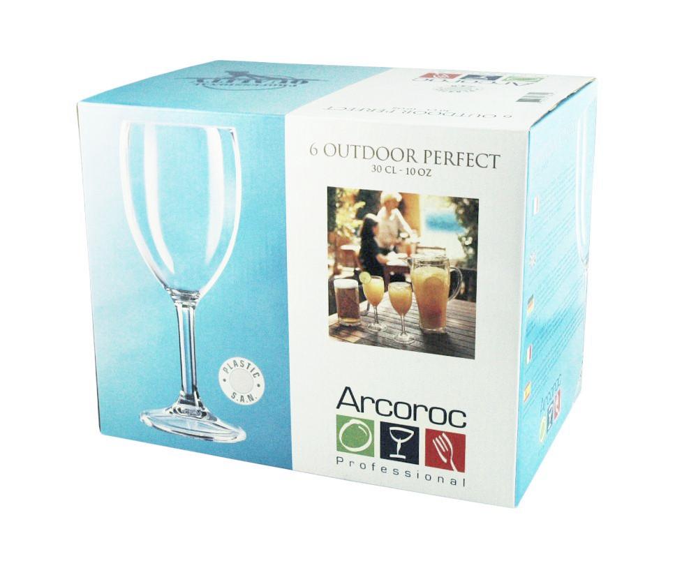 Cardinal E9305 10 Oz Disposable Plastic Wine Goblets, 6 per Box
