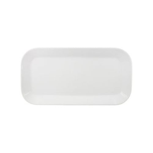 Vertex AV - R14R White Porcelain 13.25 x 6.75 Rectangular Ventana Platter