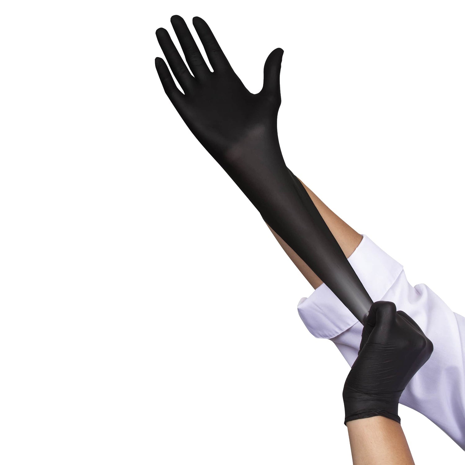 Medium Black Powder-Free Nitrile Gloves for Food Handling - 103-214-BLK