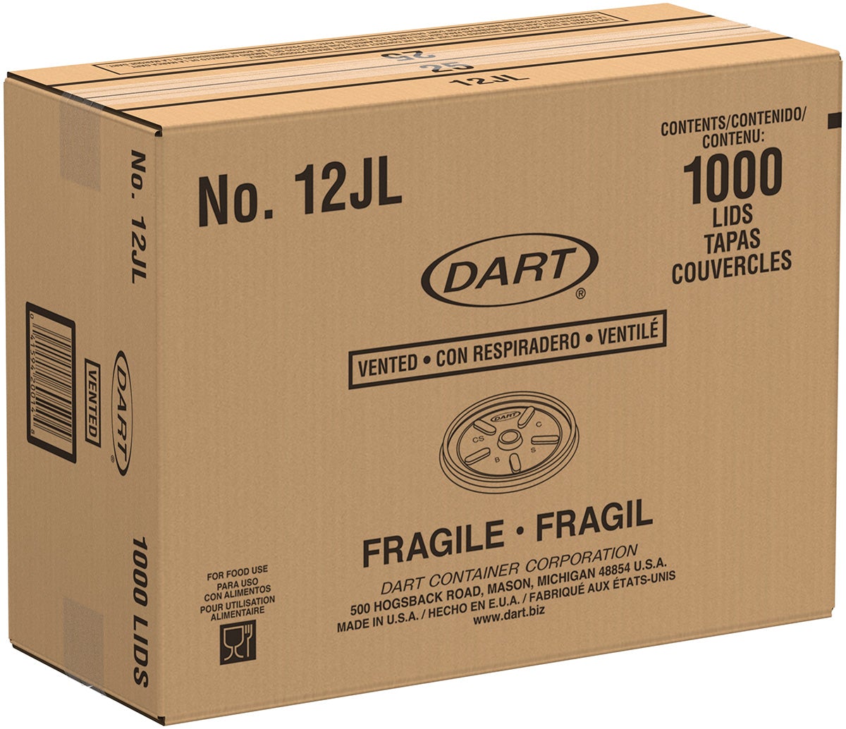 Dart 12JL 12-Ounce White Vented Lid for Professional and Commercial Foodservice