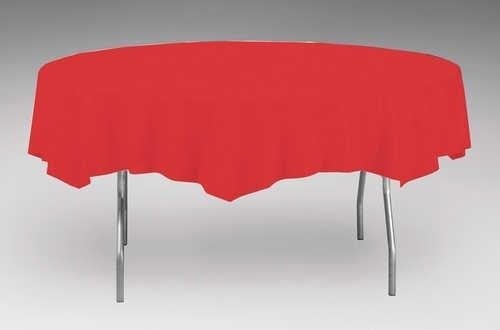Creative Converting 82-Inch Round Red Plastic Table Covers for Party and Foodservice