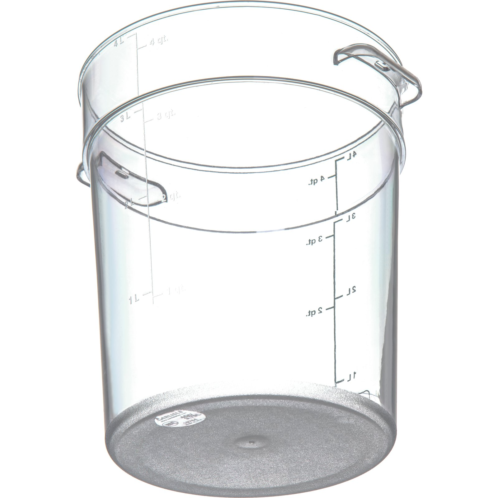 Carlisle StorPlus 4 Quart Round Clear Food Storage Container 1076407