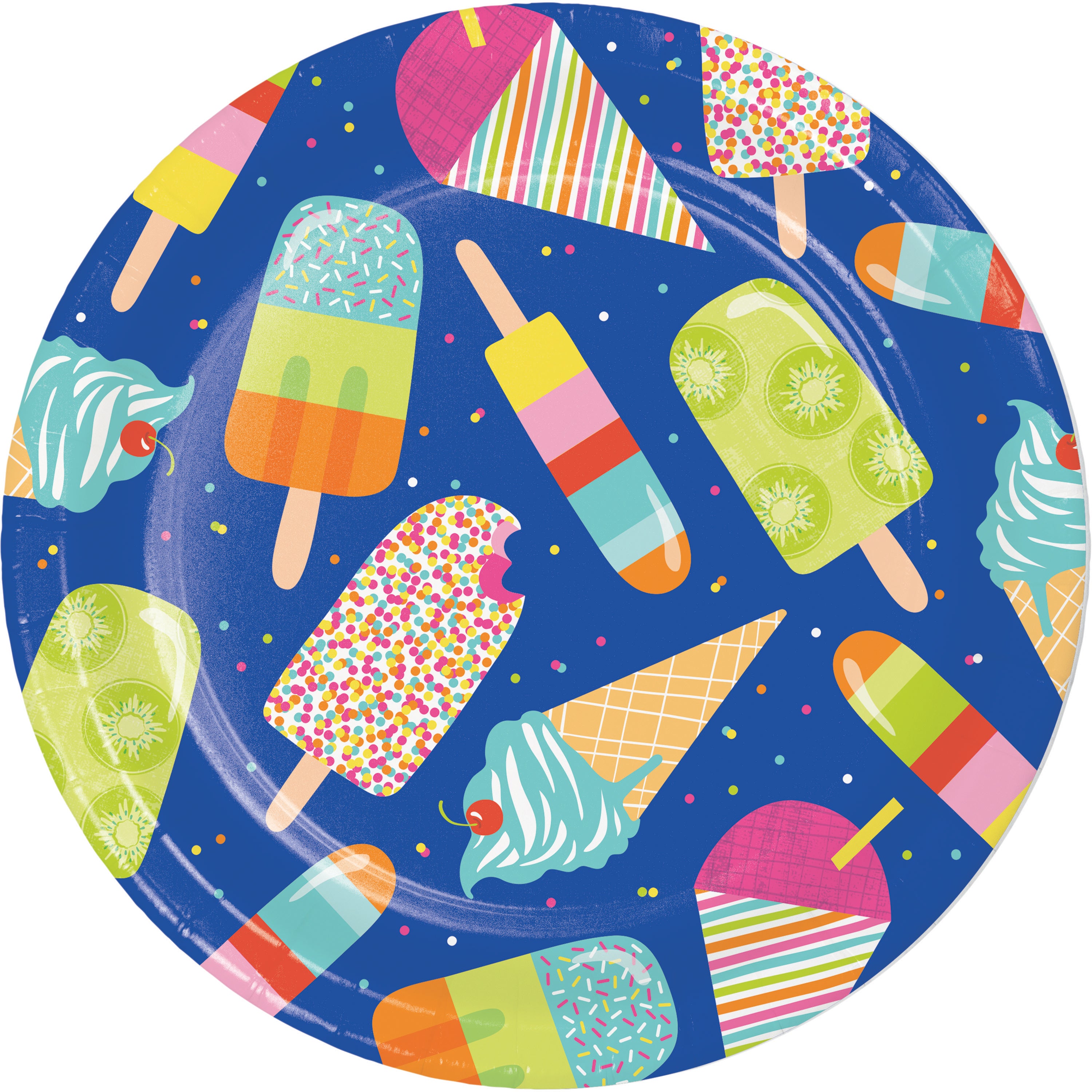 Creative Converting 9-Inch Round Summer Sweets Disposable Paper Plates for Food Service