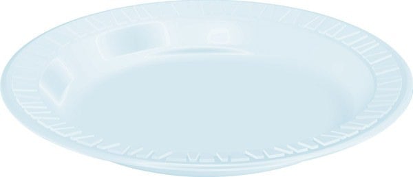 7-Inch Concorde Style White Foam Dinner Plate - Dart 7PWCR 7