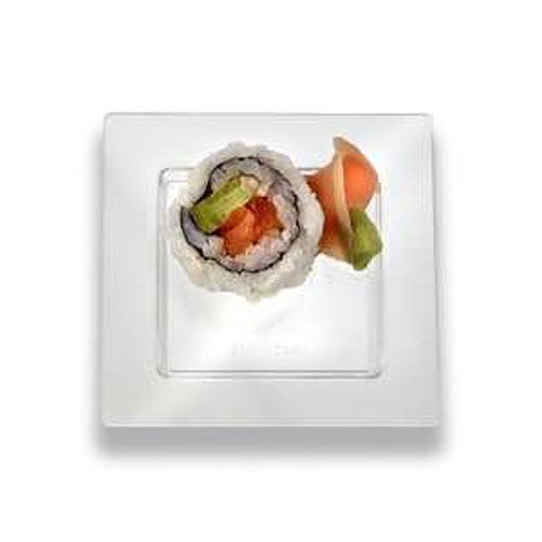 EMI - Yoshi 619C 3 - Foot Square Transparent Mini Serving Plate for Commercial Kitchens