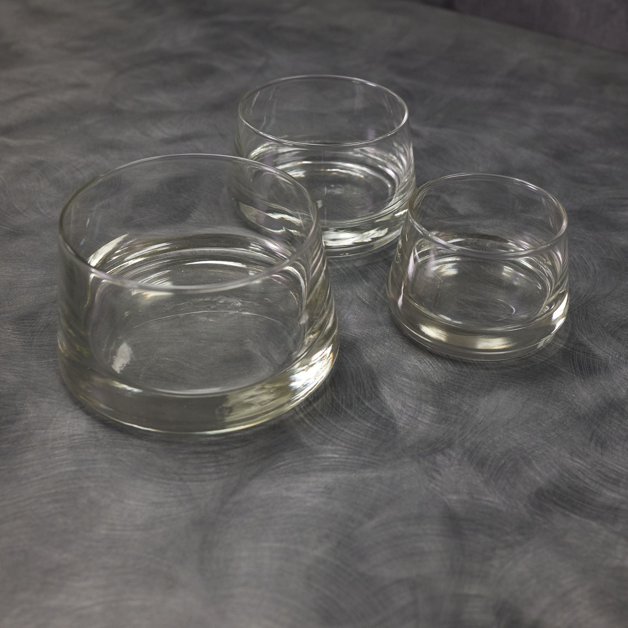 Durobor 797/80 Vertigo Durable 3-Piece Stackable Pyramid Glass Bowl Set