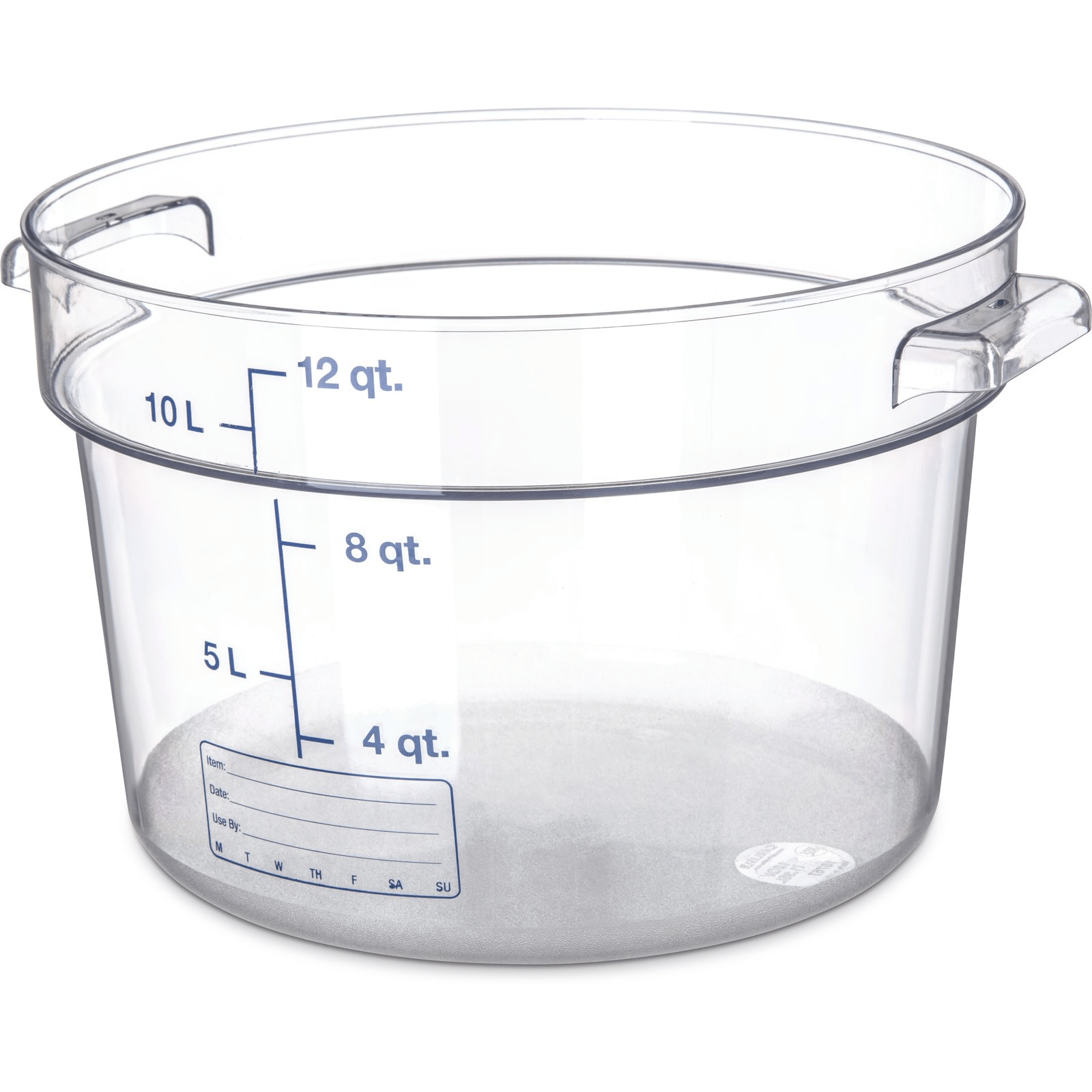 Carlisle Storplus 2 Quart Round Clear Food Storage Container (Model 10763-07)