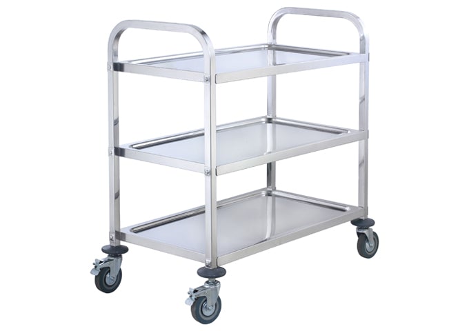 Winco SUC-30 Three-Tier Stainless Steel Utility Cart for Foodservice Workflow Optimization