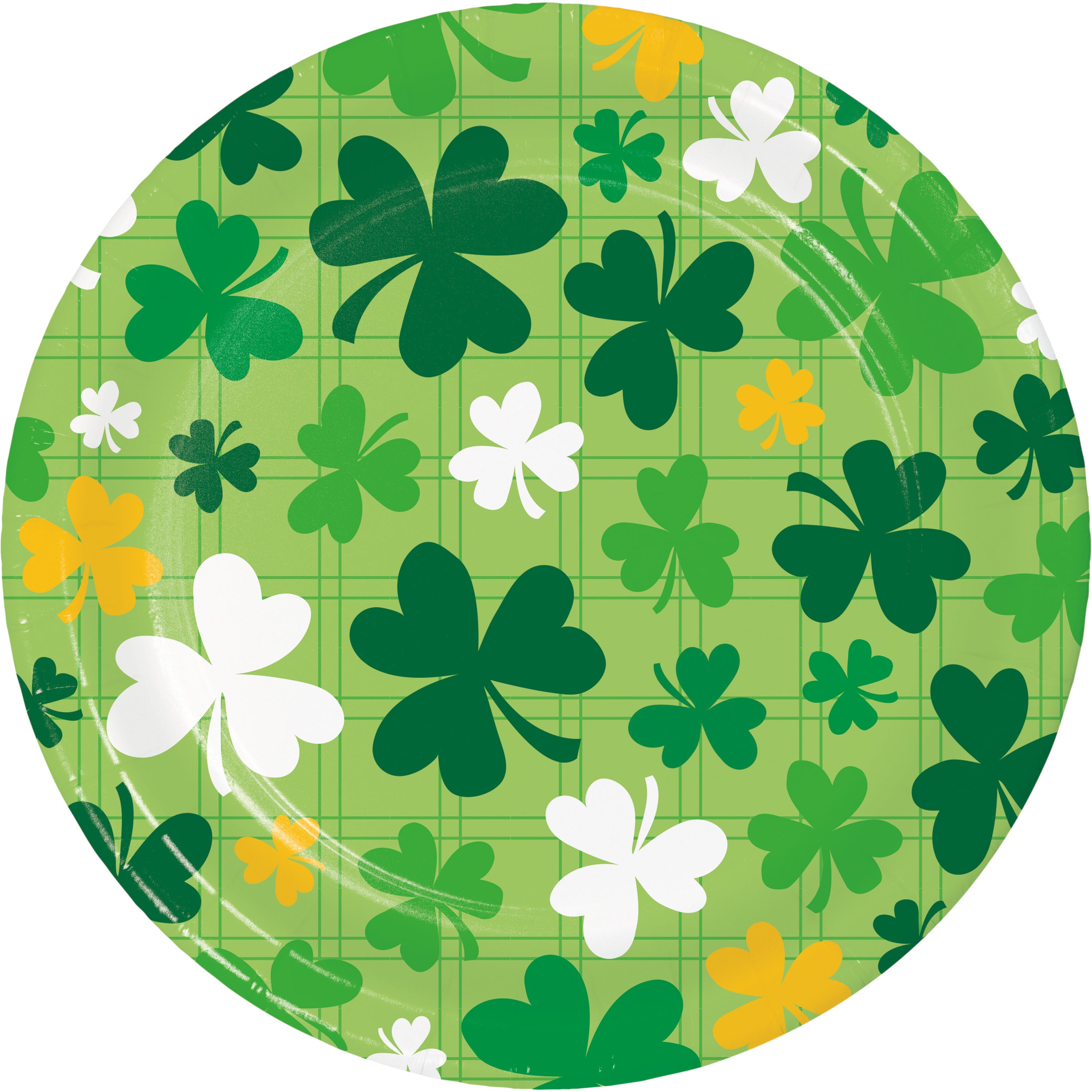 Creative Converting 7-Inch Round Shamrock Toss Disposable Paper Plates for Various Occasions