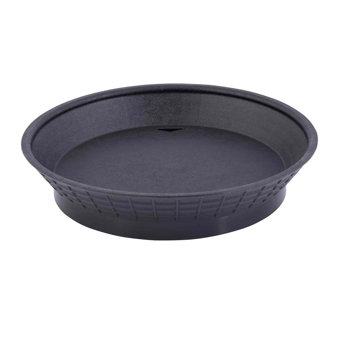 Tablecraft 15759BK 9-Inch Black Polypropylene Round Platter with Raised Base