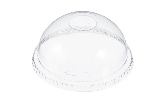 Dart DLR662 Transparent 5 - 20 Ounce PET Plastic Dome - Shaped Lid with a Single Hole for Food Service