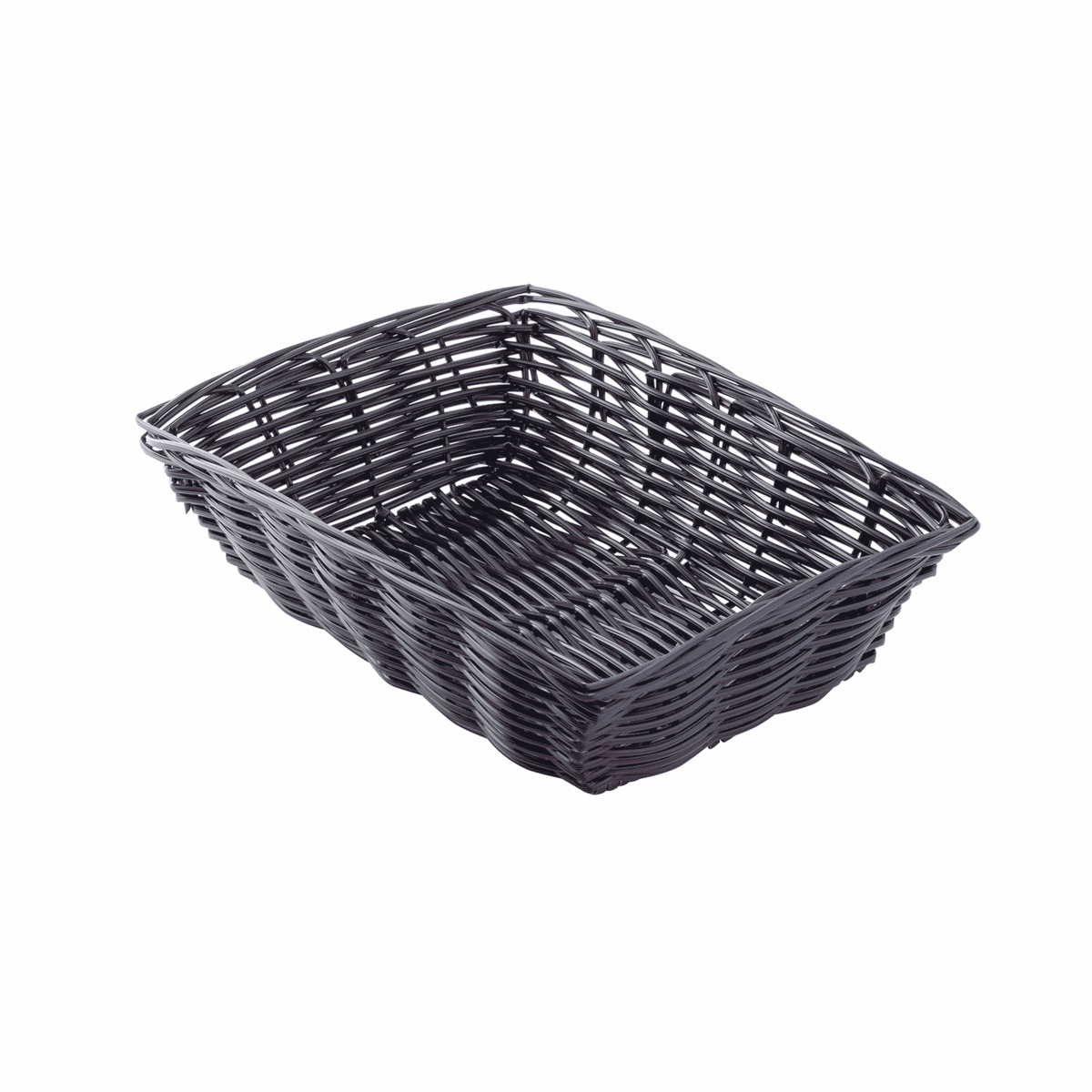 Tablecraft 2472 9-Inch by 6-Inch by 2.5-Inch Black Rectangular Polypropylene Woven Serving Basket