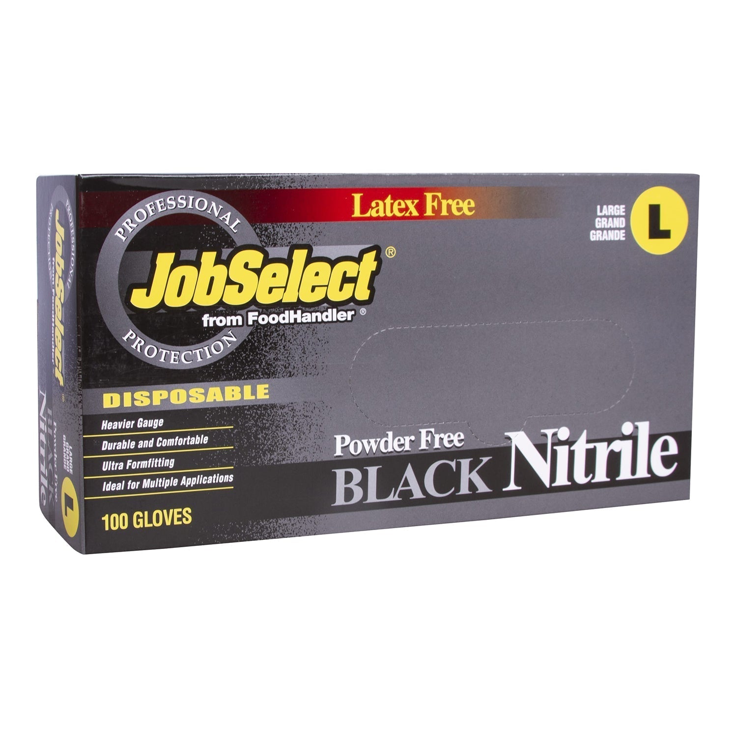 Large Black Powder-Free High-Performance Nitrile Gloves for Food Handling