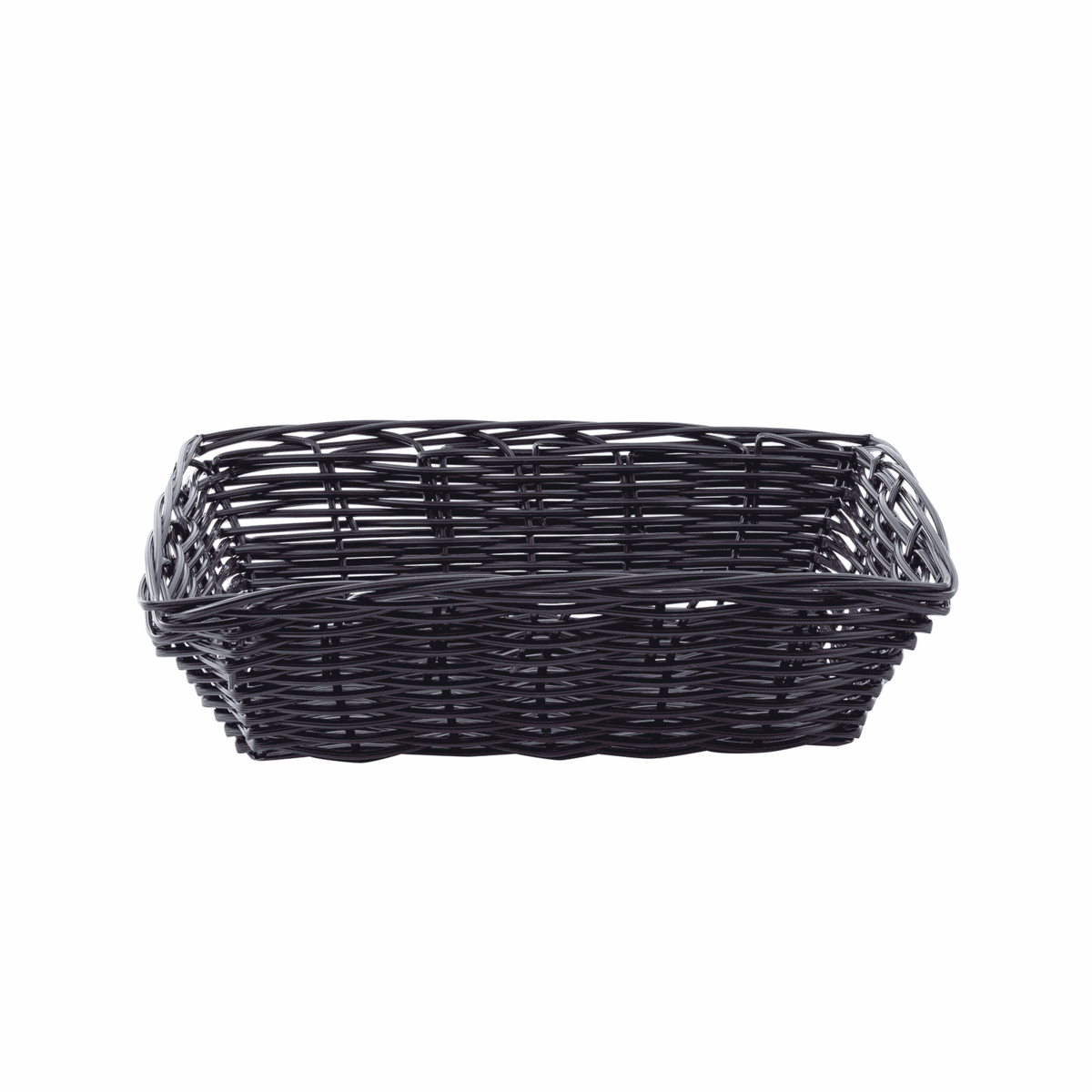 Tablecraft 2472 9-Inch by 6-Inch by 2.5-Inch Black Rectangular Polypropylene Woven Serving Basket