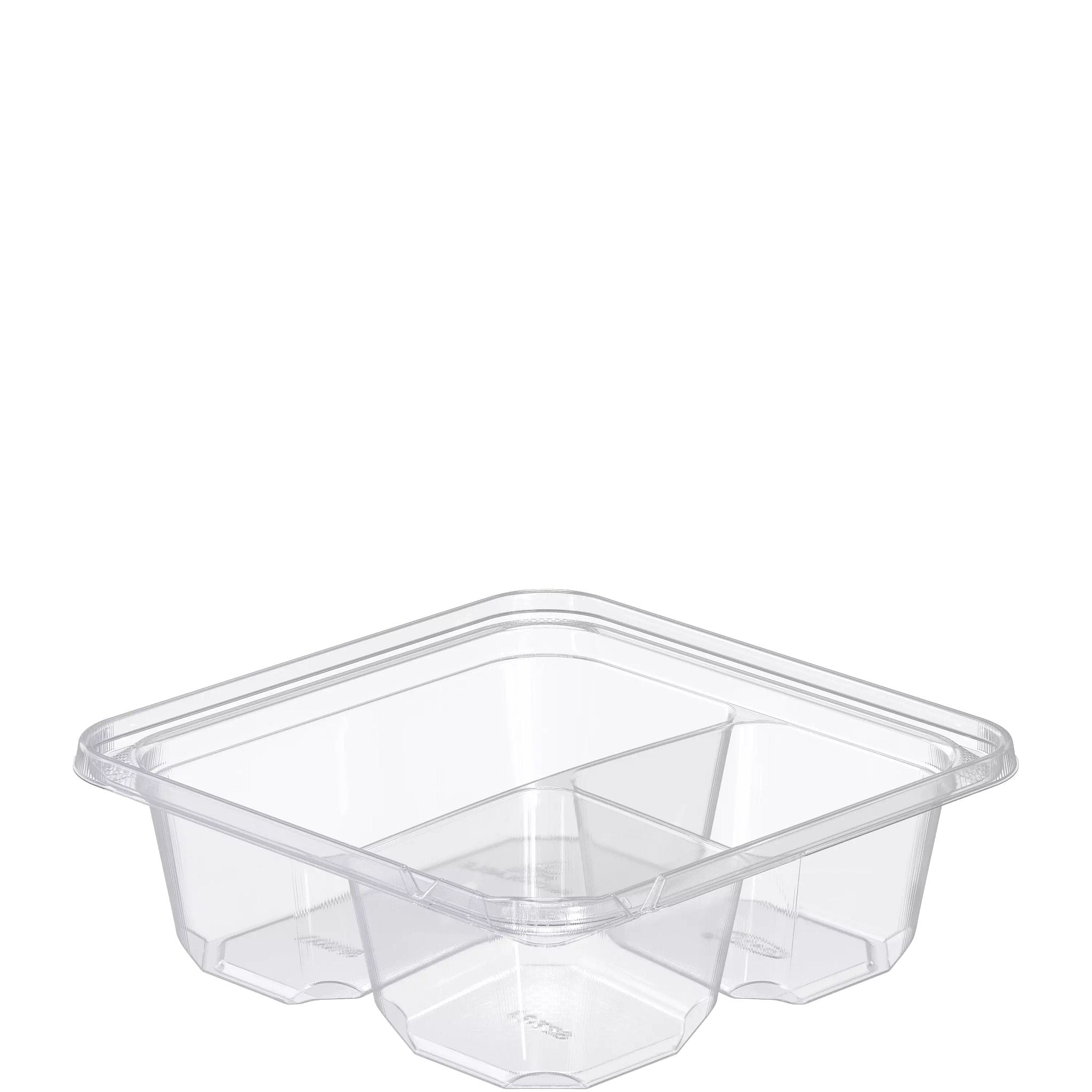 Eco - friendly Dart SBTG3 PET 3 - Compartment Tamper - Guard Snack Boxes for Foodservice
