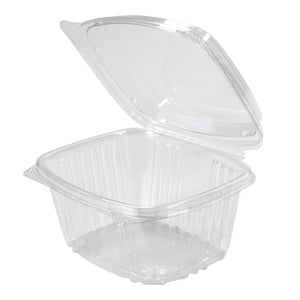 Genpak AD16F 16-Ounce High Dome Hinged Clear Plastic Deli Containers - Pack of 200 for Commercial Use