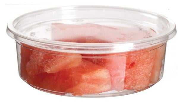 Eco-Friendly Clear Round 8 oz Disposable Deli Container Bottom by Eco-Products