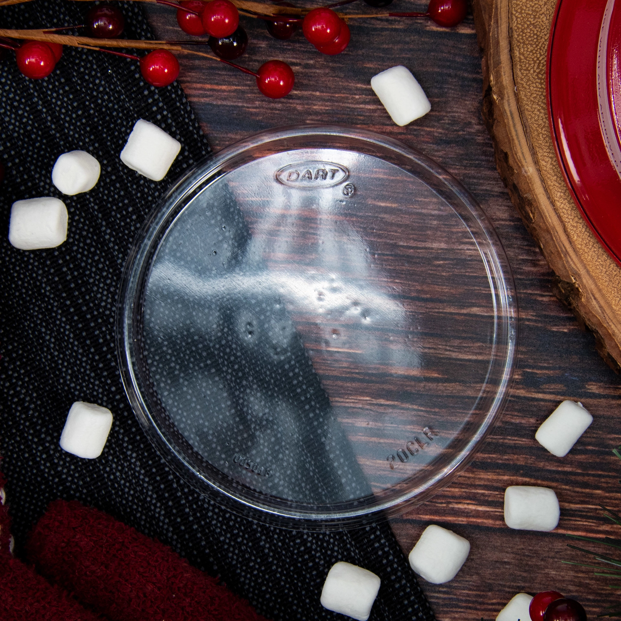 Eco-Friendly Dart 20CL Transparent Non-Vented Lid for Commercial Use