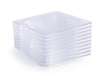 Fineline B6200 3 x 3 Clear Disposable Square Trays for Foodservice