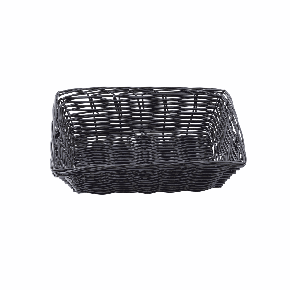 Tablecraft 2472 9-Inch by 6-Inch by 2.5-Inch Black Rectangular Polypropylene Woven Serving Basket