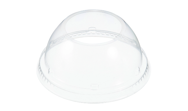 Dart Clear 12 - 24 oz OPS Plastic Dome Lid with 1.9 Hole for Foodservice