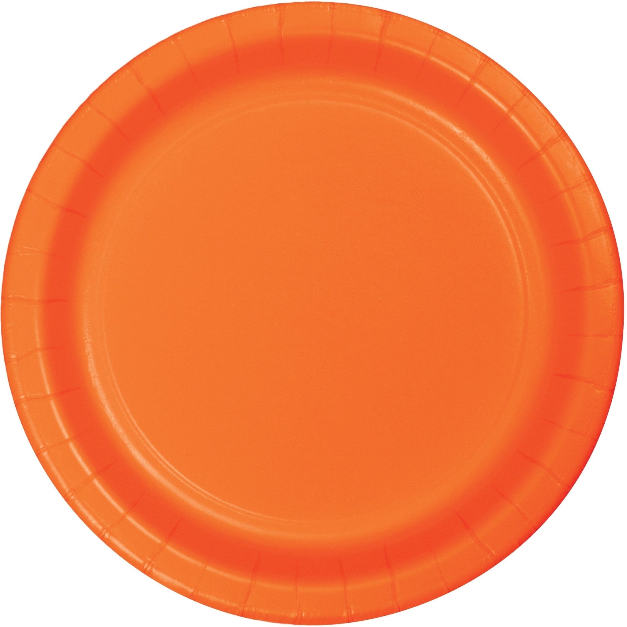 Creative Converting 9-Inch Round Vibrant Sunkissed Orange Disposable Paper Plates for Professional and Commercial Use