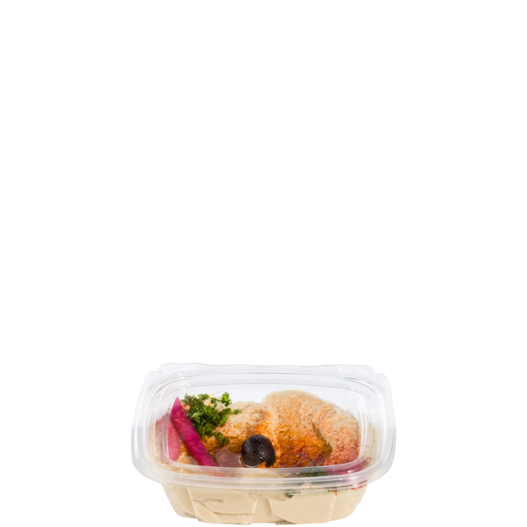 8 oz Clear Plastic Tamper - Resistant Dart ClearPac SafeSeal Container with Flat Lid