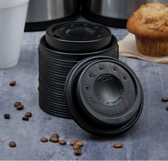 Dart 16ELBLK Black Dome Drink - Through Lid Ideal for 16 oz Cups