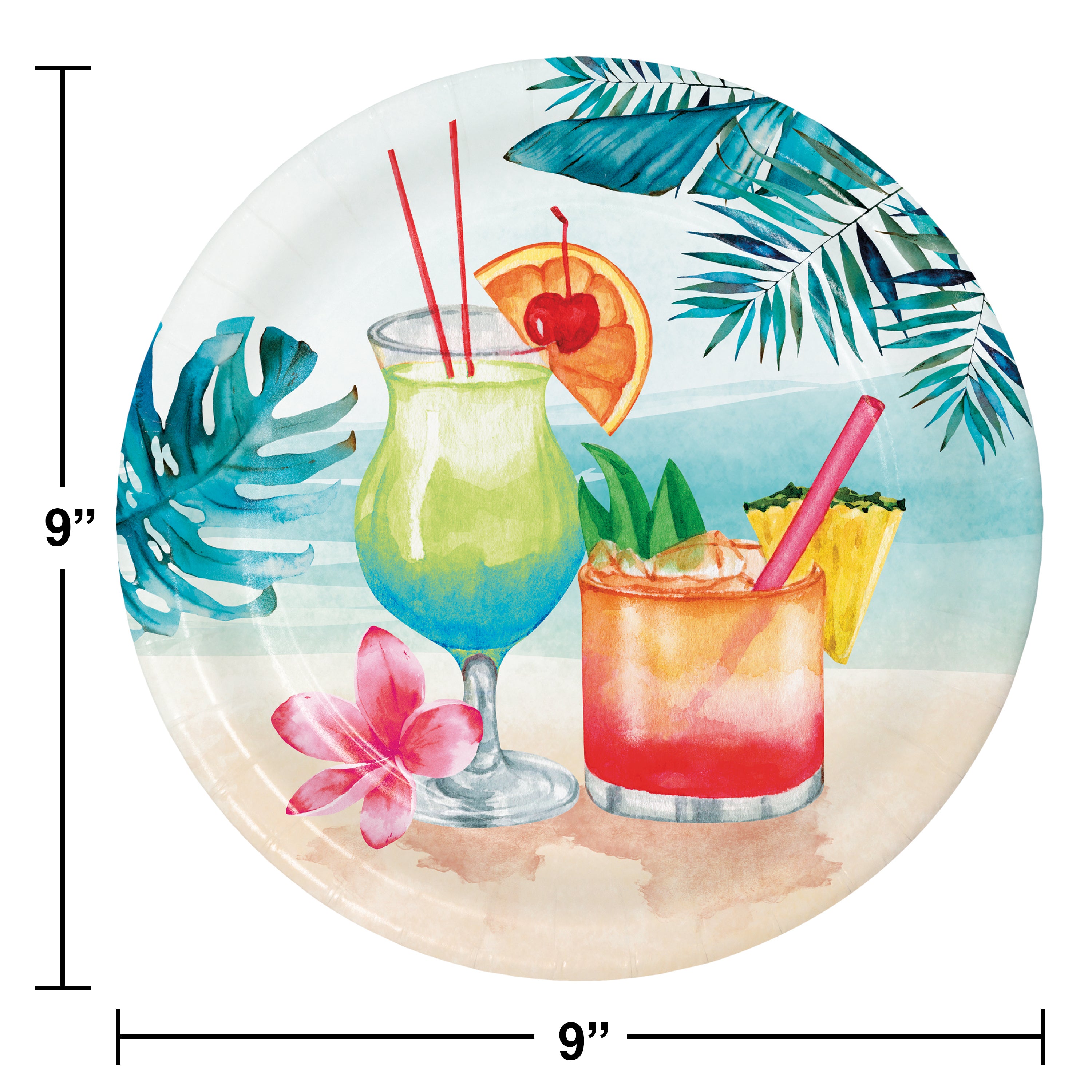 Creative Converting 9-Inch Round Summer Breeze Durable Paper Plates