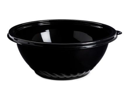 WNA CaterLine 32 oz Durable Black PET Catering Bowls for Pack N Serve