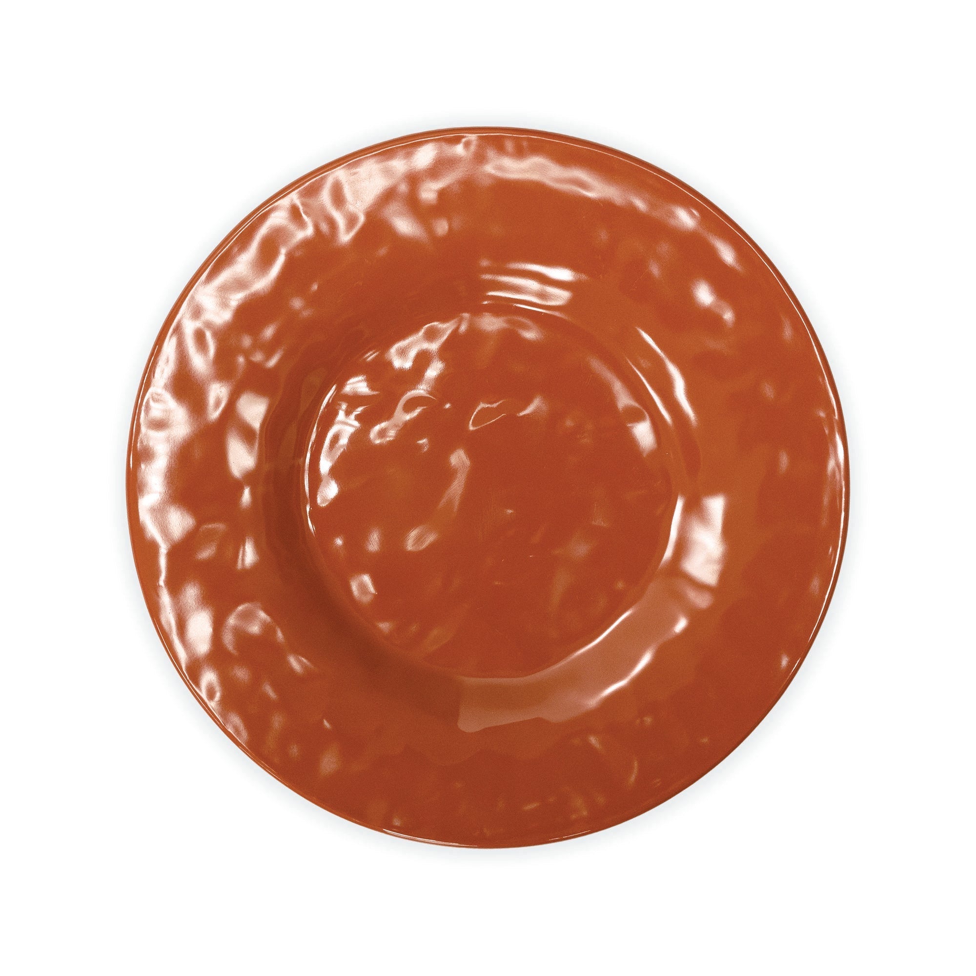 EGS Tuscany 11.25-Inch Diameter Round Melamine Plate in Sunburn Terracotta Color for Professional and Commercial Foodservice Use
