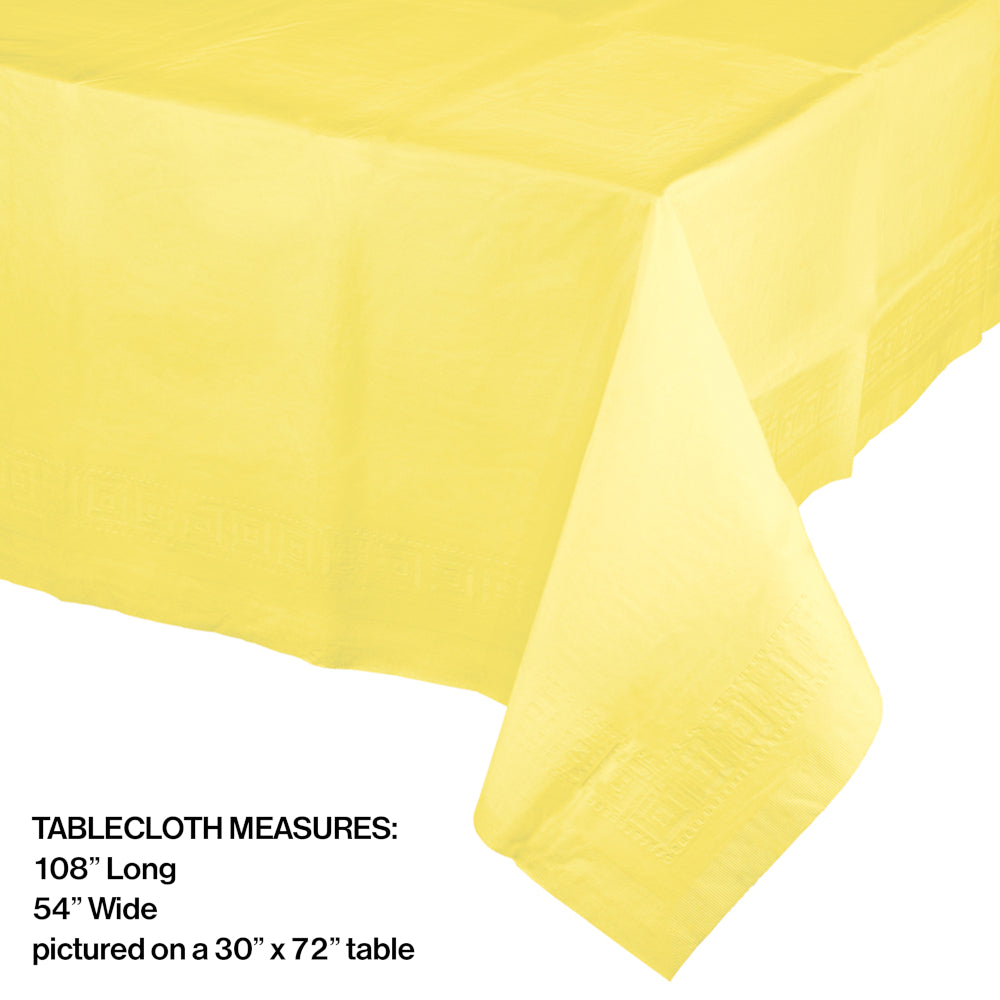 Creative Converting Durable 54 Inches by 108 Inches Mimosa-Colored Plastic Table Covers for Foodservice and Parties