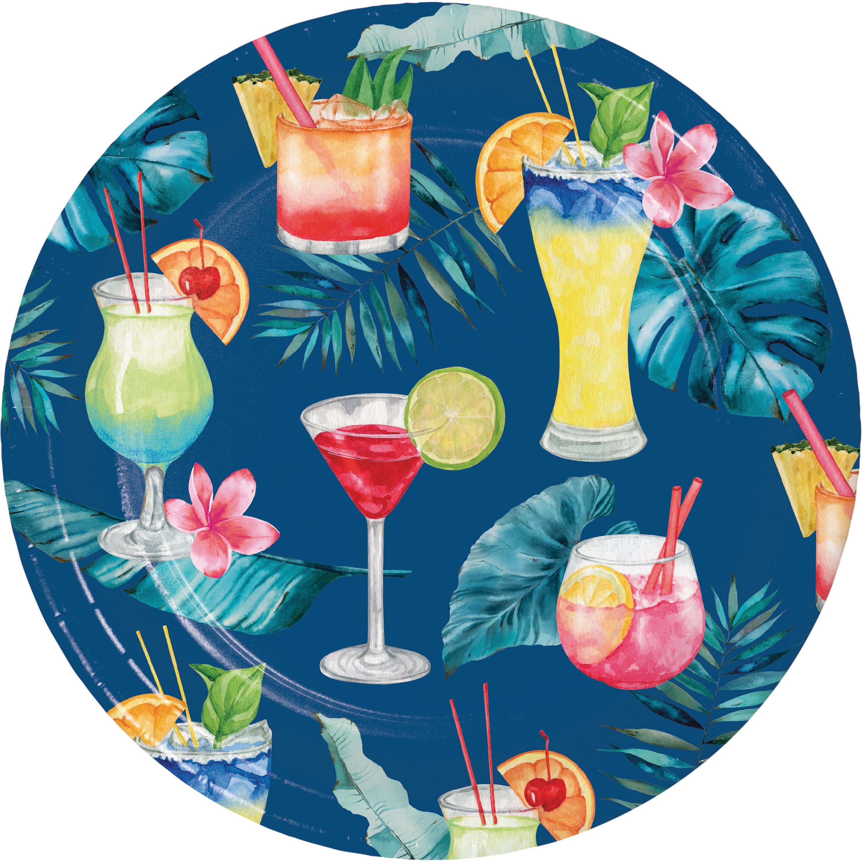 Creative Converting 7-Inch Round Summer Breeze High - Performance Paper Plates