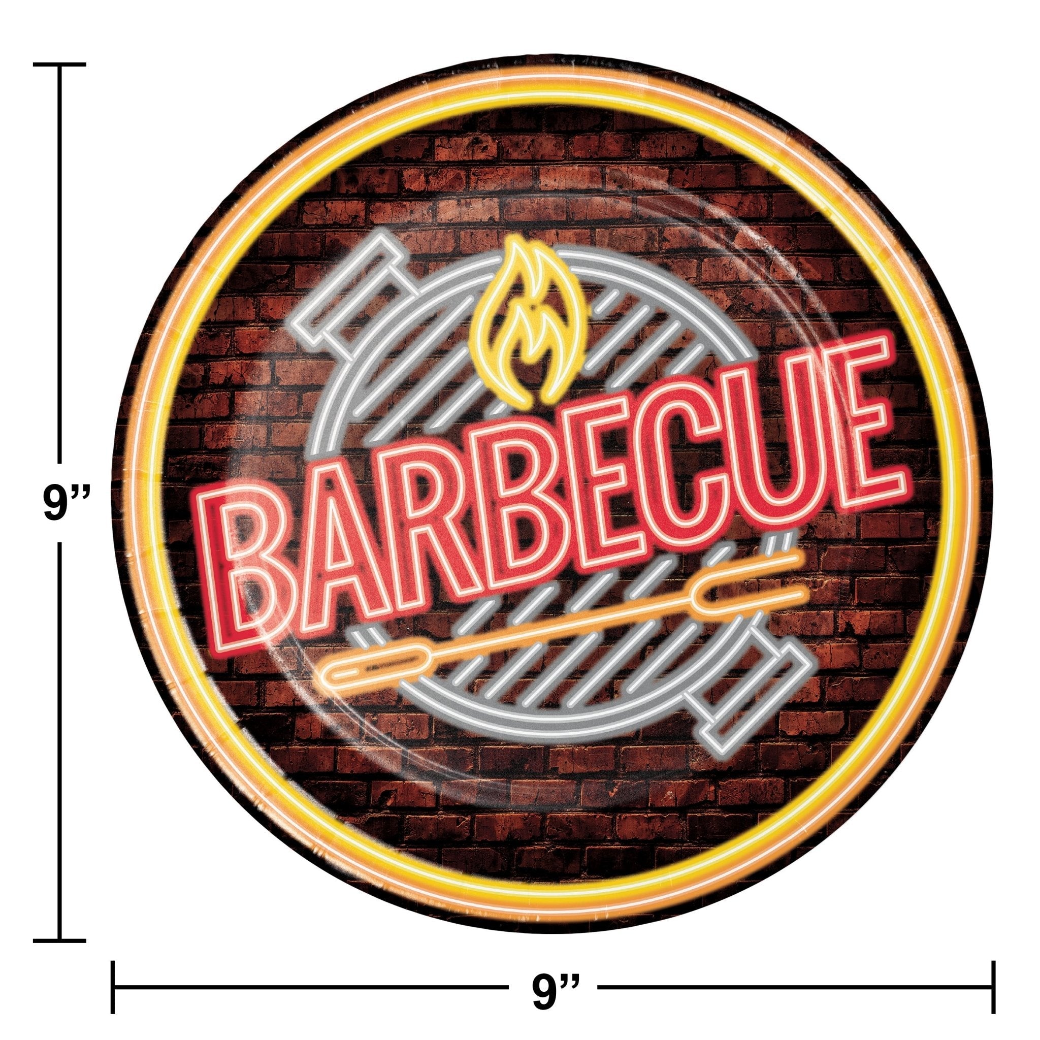 Creative Converting Neon-colored 9-inch BBQ Disposable Paper Plates