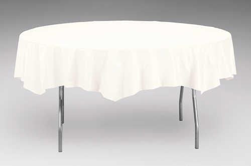 Creative Converting High - Performance Round White 82 - inch Paper Table Covers for Foodservice