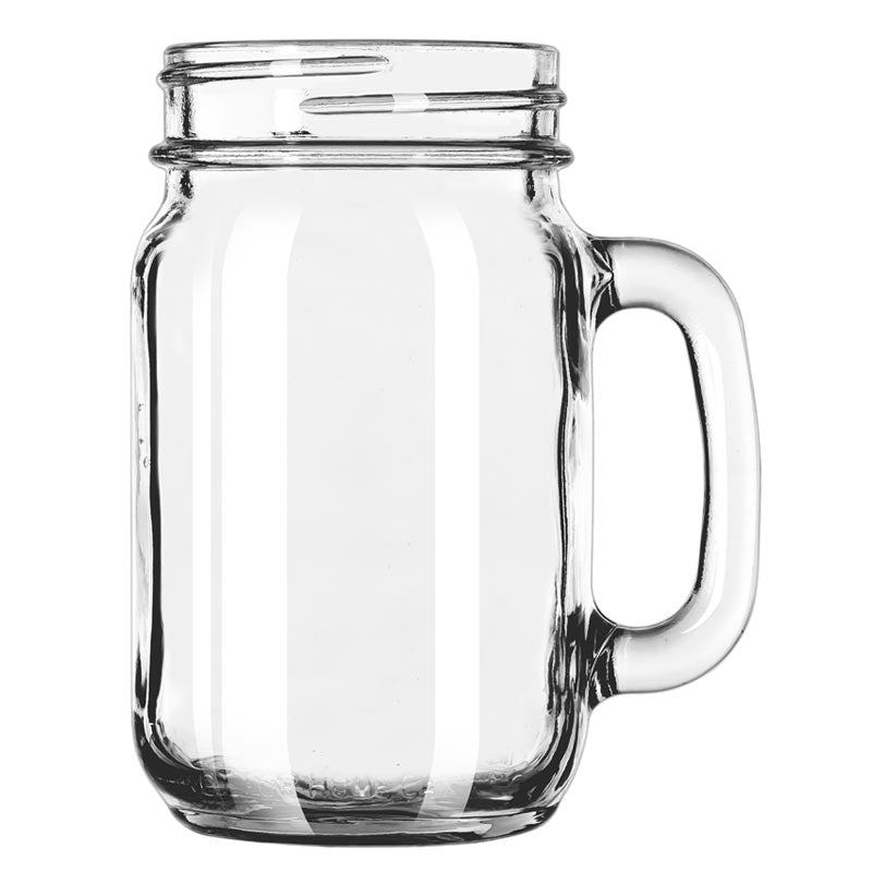 Libbey 97084 16-oz Clear Glass Plain Panel Drinking Jar without Lid, 12 per Case